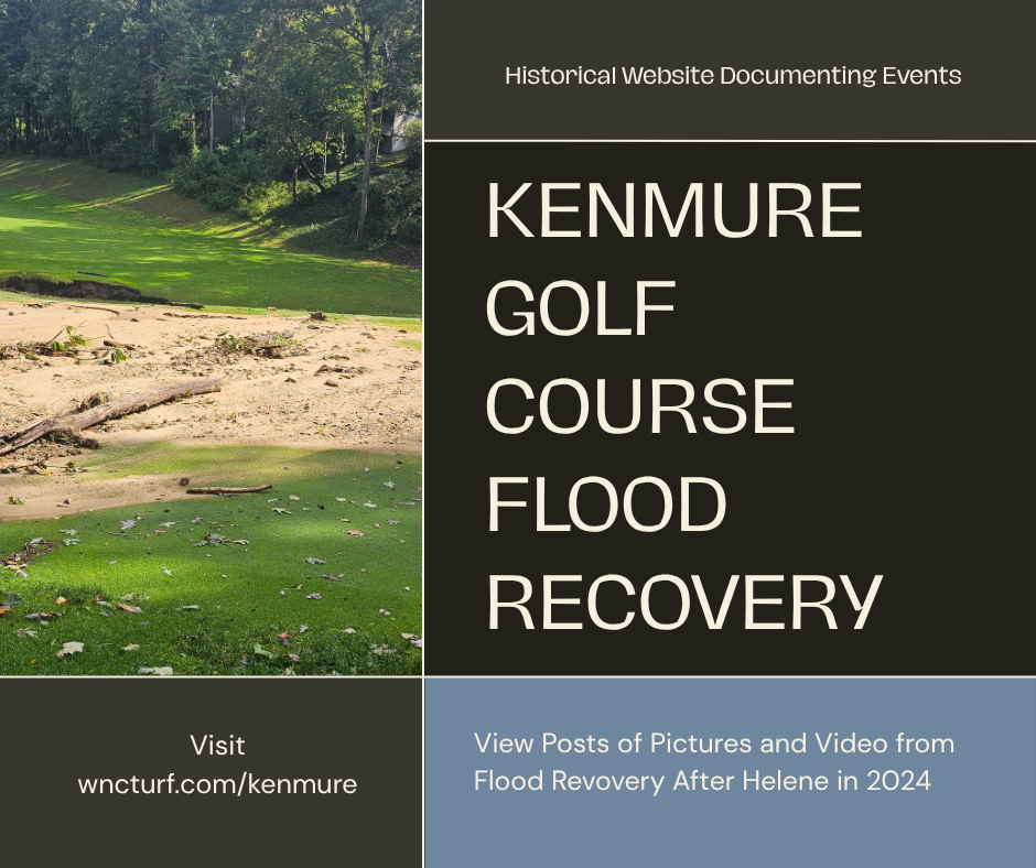 Flooded Kenmure fairway during Helene recovery.